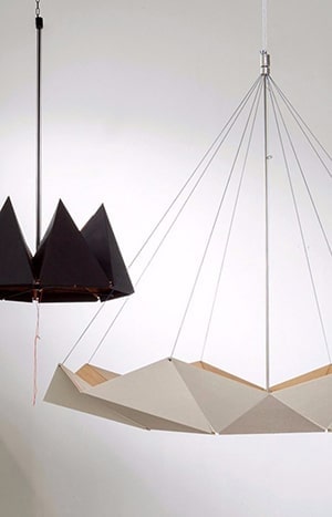 Unieke design hanglampen met geometrische vormen voor stijlvolle verlichting.
